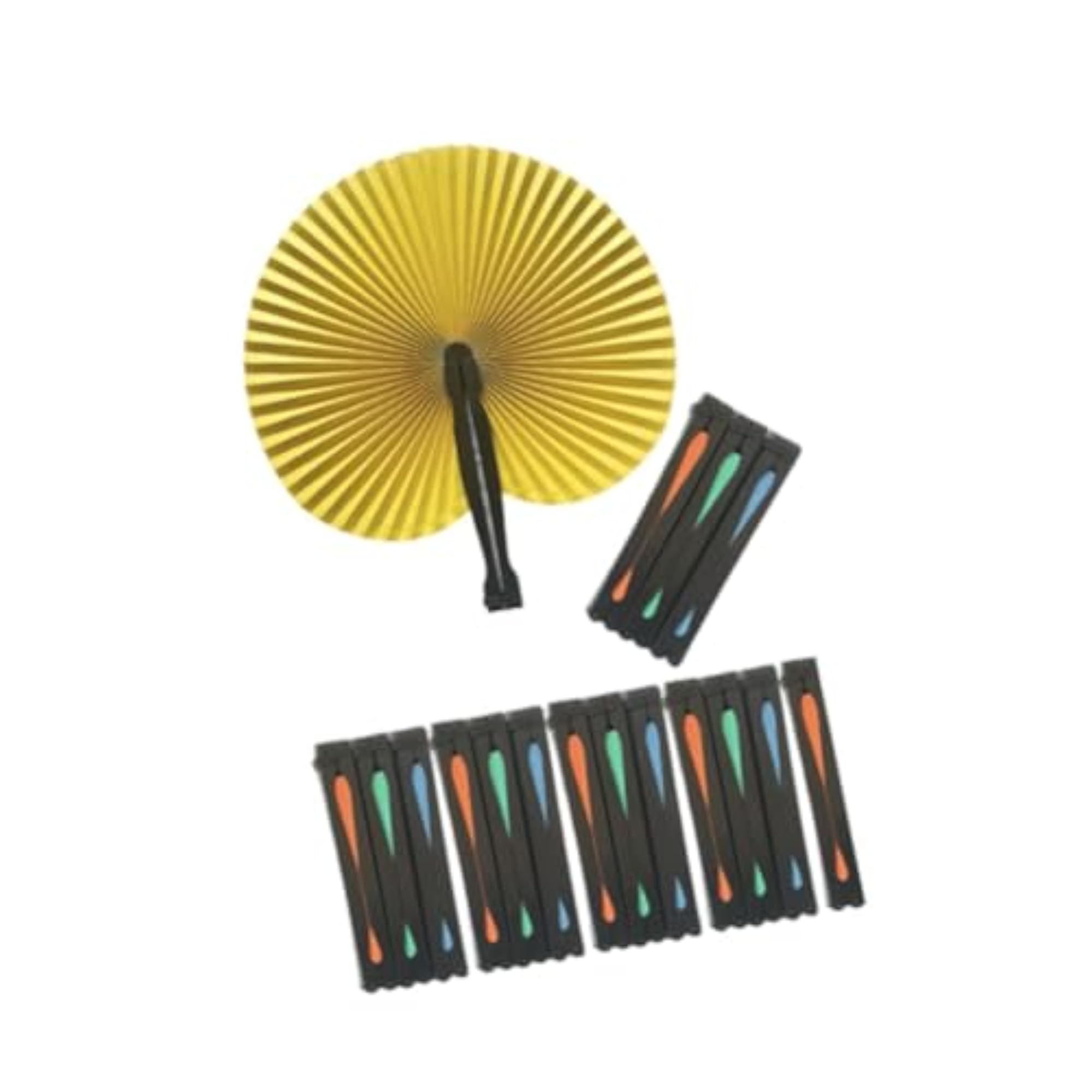 20x Folding Paper Hand Fans, Foldable Wedding Guest Accessory